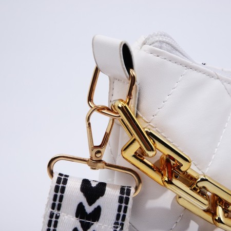 Bag Cross-Bodi with a zipper, white color-4