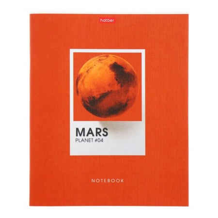 Notebook 96 sheets, ruler, "planet parade", covered cardboard, matte lamination, embossing, block 65g/m2, mix-5