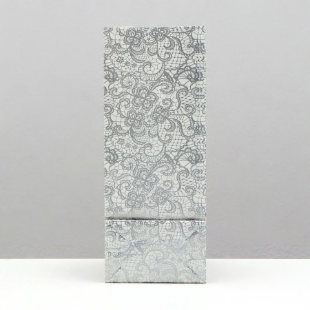 Paper package, packing, "lace", three -layer, silver, 8 x 5 x 21 cm-1