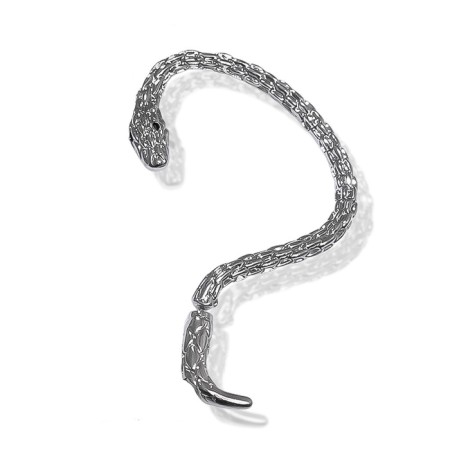 Earring "Kaff" Snake, Silver Color-3