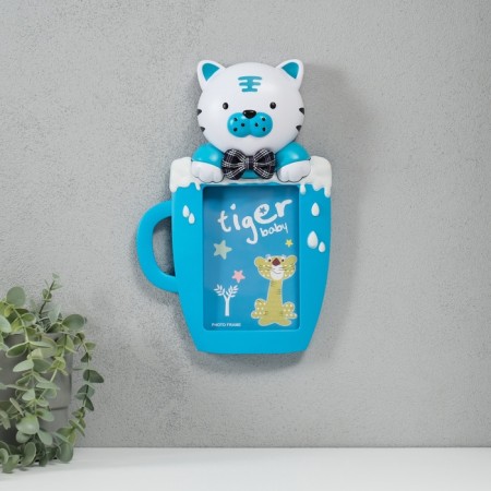 Photo frame plastic 16x11 cm "Tigerok in a cup" Blue 29.5x8x19.5 cm-1