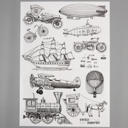 Sticker Plastic Interior Black "Retro Transport" 50x70 cm-1
