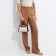 Cross-Bodi Bag on a zipper, white/brown color