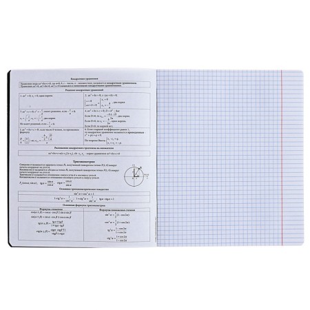 Subject notebook, 48 sheets, cage, algebra, Erichkrause "Inscription", Twin-Lalam Cardboard cover, OFSET BELICT 100%, info block-4