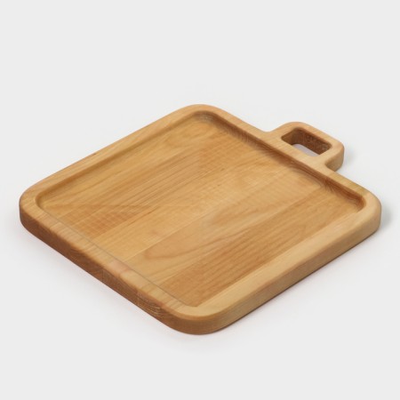 Board for serving with the Author's handle, 24 × 28 × 1.8 cm, array of birch, natural color-5