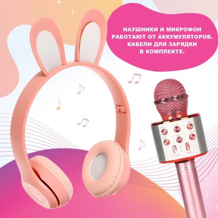 Gamberry set "Bunny": microphone, headphones with ears-6