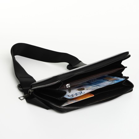 Men's purse-clate on the zipper Textura, black color-1
