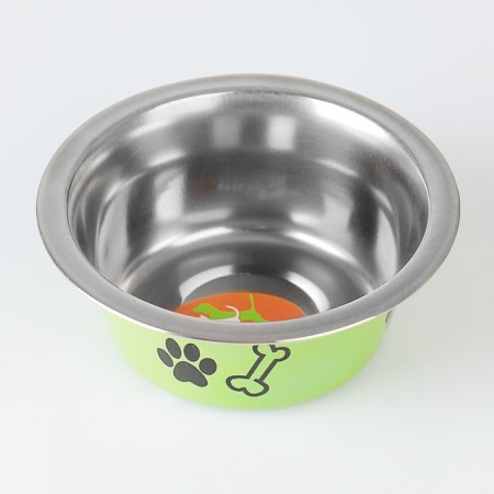 Standard colored bowl with print, 240 ml, green-1