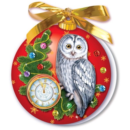 Set for manufacturing the postcard "New Year's ball. Owl"-1
