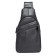 Male sling bag, genuine leather, de-gosa black, 16x8x25 cm