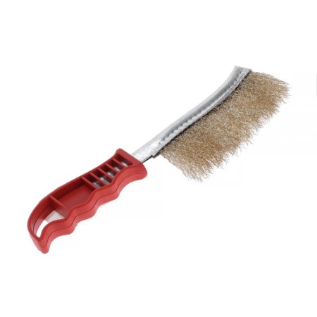 Wheel cleaning brush, bent metal toopauto, 24 cm, brass