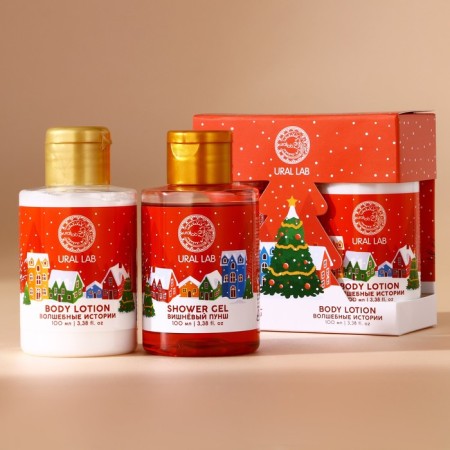 New Year's gift set: shower gel and body lotion, 2x100 ml, New Year-1