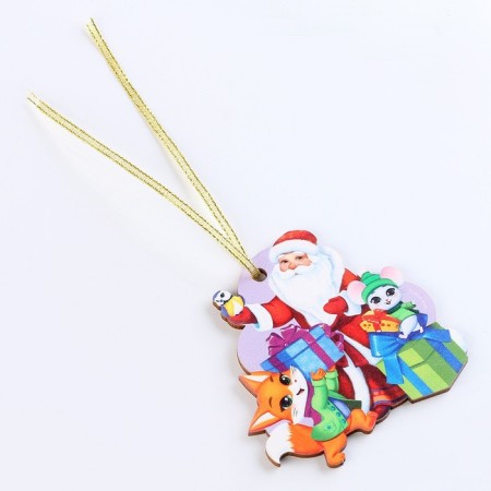 New Year's Christmas tree suspension "New Year! Santa Claus and animals "-1