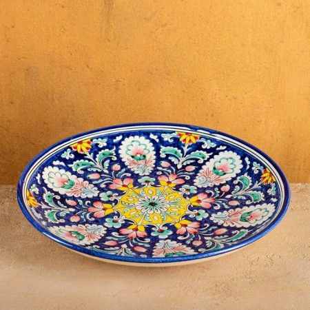 Largan Rishtan ceramics "Flowers", 32 cm, blue