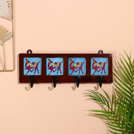 Ban "Caravan" camels, 22*4*12cm, wood, 4 hooks, color mix-3