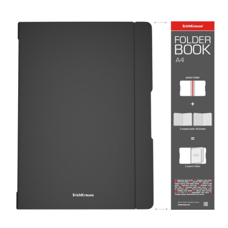 A4 A4, 96 sheets in the Erichkrause Folderbook cage, removable plastic cover, offset unit, whiteness 100%, black-1