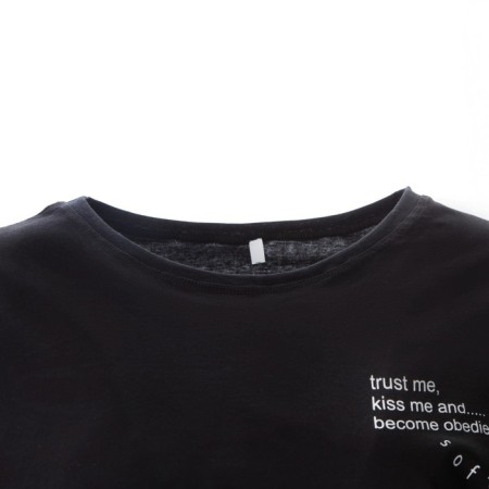 Female homemade set (T -shirt/shorts), black color, size 52-7