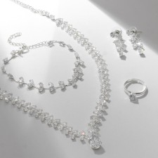 Set 4 objects: earrings, necklaces, bracelet, Ring 