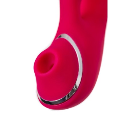 Vibrator with clitoral and vacuum stimulations Jos Doobl, 20 cm, silicone, pink color-10