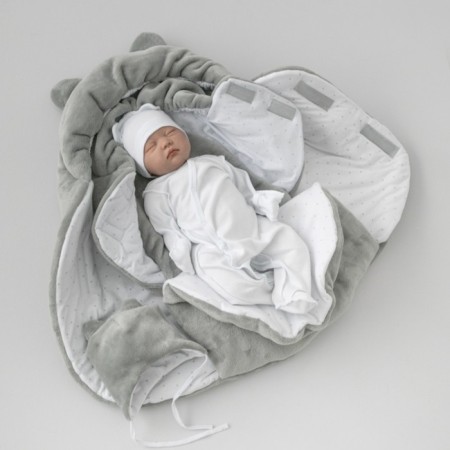 Set for discharge Winter Kinderlitto "Fluffy Bear", 5 items, height 56-62 cm, color gray color-2