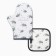 New Year. Set of kitchen Ethel Snow Fun mittens 20x28cm, 19x19cm severity, 100%HL