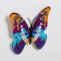 Magnet Plastic "Butterfly with gold glitter" double wings, mix 10x7 cm