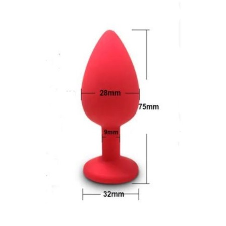 Anal traffic jams, soft silicone, transparent crystal, d = 28 mm, red-2