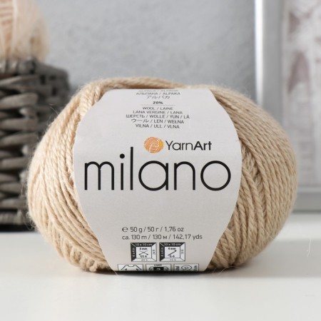 Yarn "Milano" 8%alpaca, 20%wool, 8%viscose, 64%acrylic 130m/50g (854 river pearls)-4