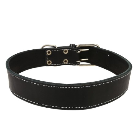 Collar of two-layer leather, Osh 57-66 x 4.5 cm, mix of flowers