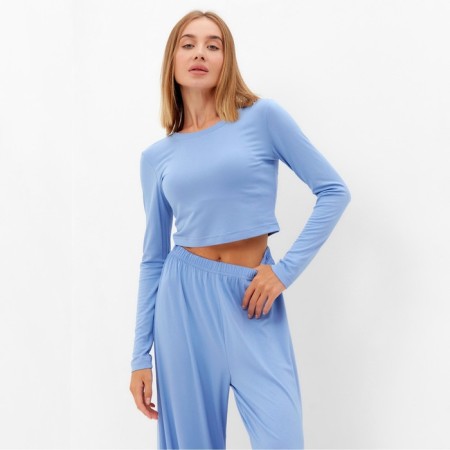 Female set (longshilly, trousers) minku: Home Collection Blue color, river 48-1