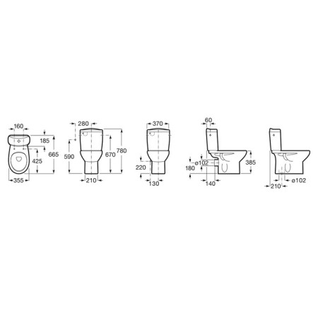 Roca Victoria 34139Z000 toilet tank, lower water supply, 2 modes, white-1