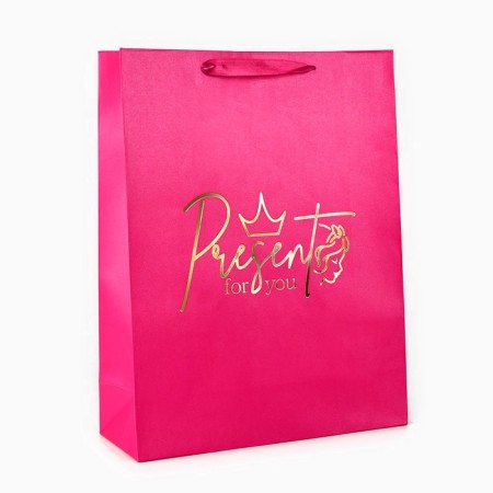 Gift package with embossing "Present", princesses, 31x40x11.5 cm