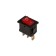 Red switch with backlight, 12 V, 15 A, 3 contacts, mini size