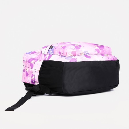 A backpack with a zipper, 3 outer pockets, lilac color-4