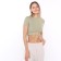 Women's T -shirt shortened, green color, size 42 (s)
