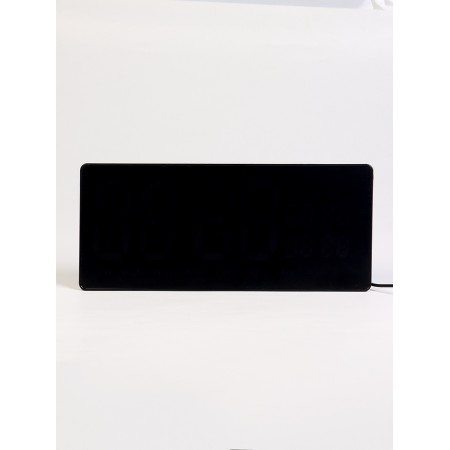 Electronic wall clock, thermometer calendar, 36.2 x 15.5 cm, green numbers 10 x 4.5 cm 1076627-2