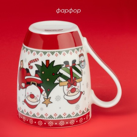 New Year's mug "New Year's gift", 370 ml, 12 × 8.5 × 10.5 cm, white color-2
