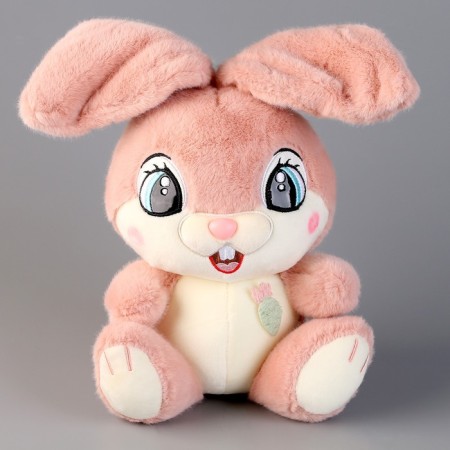 Soft toy "Bunny", 21 cm, pink-4