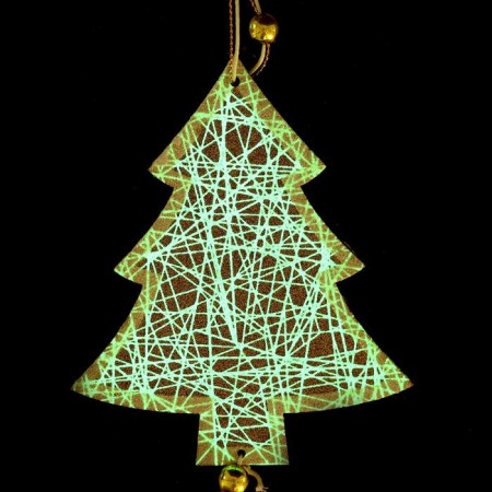 New Year's suspension with the backlight "Christmas tree" 11 × 67 cm, gold-3