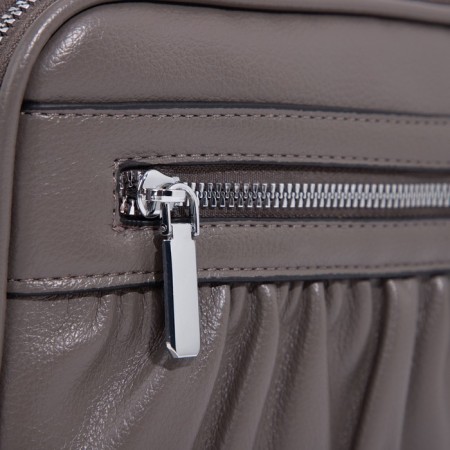 Bag Cross-Bodi with a zipper, khaki color-4