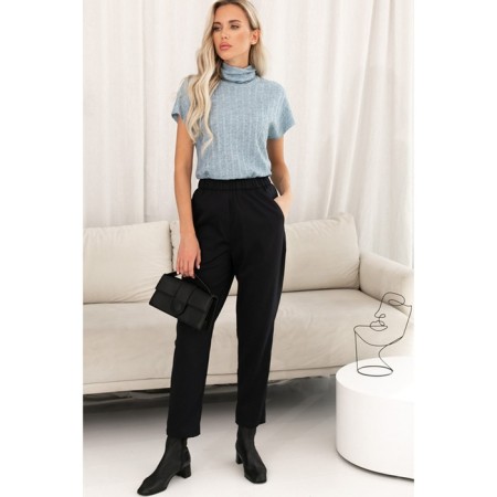 Women's pants on elastic band Eliseeva Olesya, size 44, black color