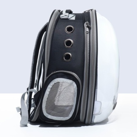 Backpack for carrying animals, laying out, 32 x 84 x 44 cm, black/transparent-2