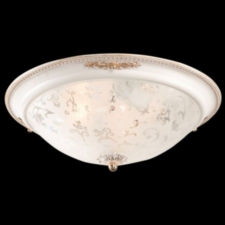 Ceiling light MayToni C907-CL-03-W, 3CHE27, 40W, 45x45x14 cm, white color with gold-2