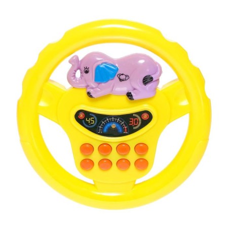 Musical steering wheel "go to the zoo", light and sound effects, works from batteries, mix-2