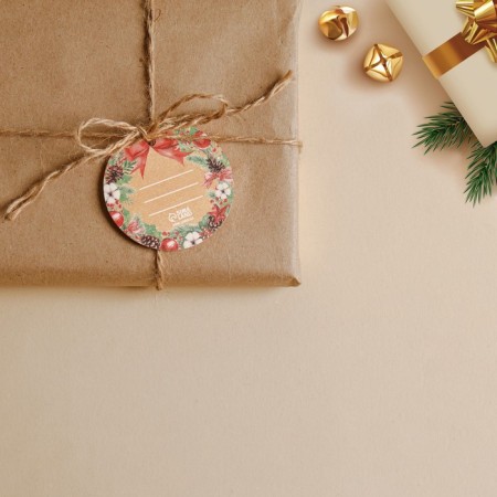 Schildik for a gift New Year "New Year's Wreath", 6.5 x 6.5 cm, New Year-3