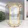 Candlestick-vase Glass metal per 1 candle "Pentagonal facets" gold, with handle 26x18x20 cm