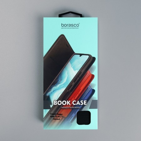 Borasco Book Case for Xiaomi Redmi Note 13 Pro+, black-3