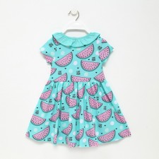 Dress for girls, mint color/white/pink, height 104