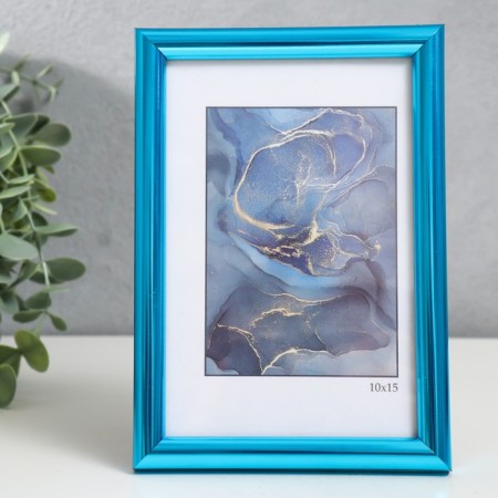 Photo frame Plastic "Rainbow" 10x15 cm, aquamarine metallic