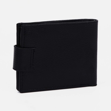 Male purse for magnet, department for bills, for maps, for coins, black color-1